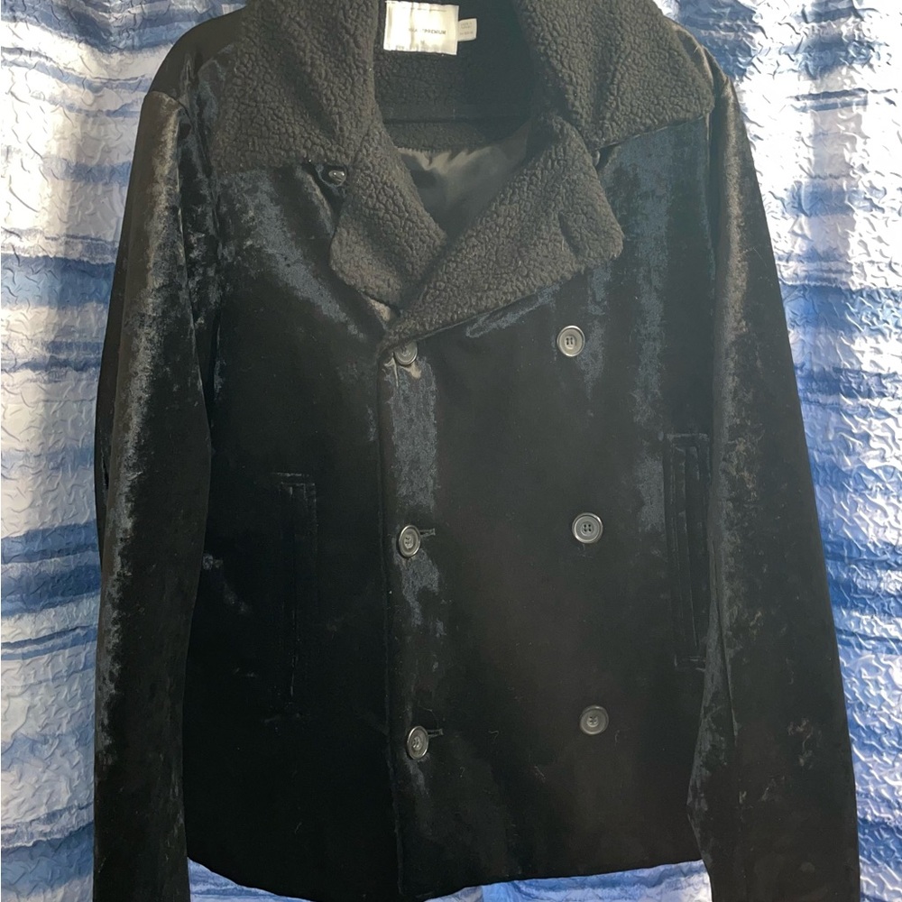 Top man premium Velvet Double-Breasted Jacket